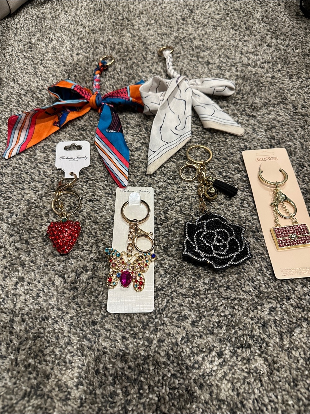 Assorted WomenAccessories Keychains/Bag Charms- Multicolor